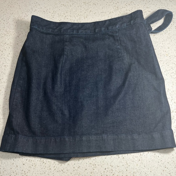 AG Denim Wrap Mini Skirt with Adjustable Tie Belt - Picture 4 of 8